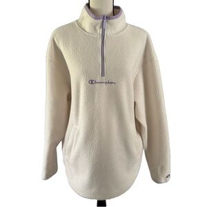 Champion Lavender Quarter Zip Fleece Lined Sherpa Jacket Size Medium